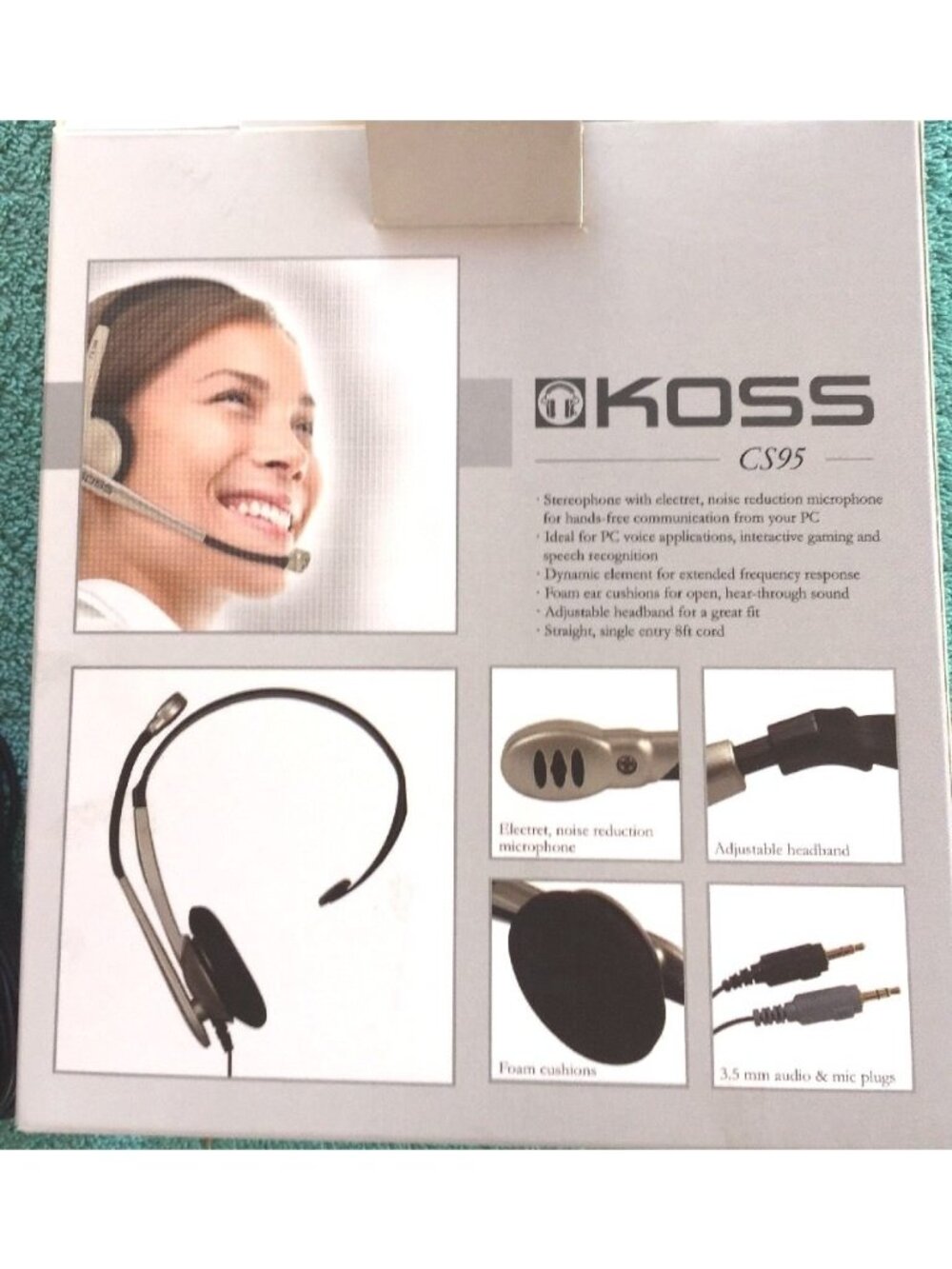 Koss CS95 Noise Reduction Hands Free communications headset speech recognition